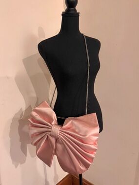 Alice + Olivia Blush Pink Bow Clutch Purse